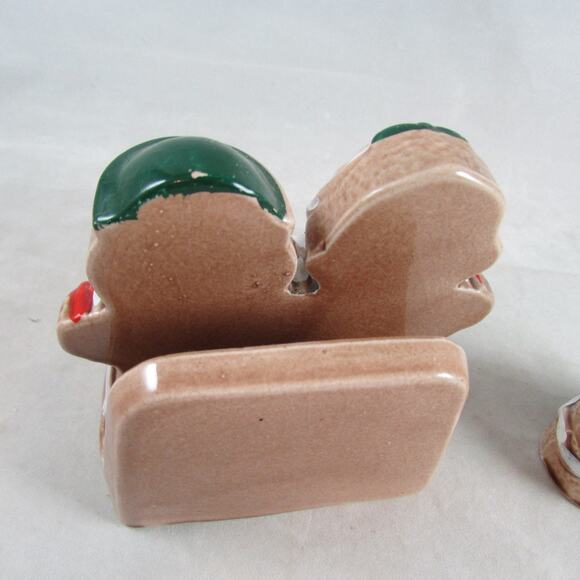Gingerbread Napkin Holder with One Shaker SNP Japan Holiday Decor Christmas - Picture 5 of 8